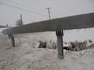 icy guardrail